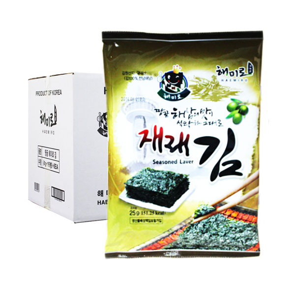 해미로 식품 땅끝의 맛 그대로 재래 전장김 1박스 25gx20 봉 재래김 조미김 : 타임몰킹