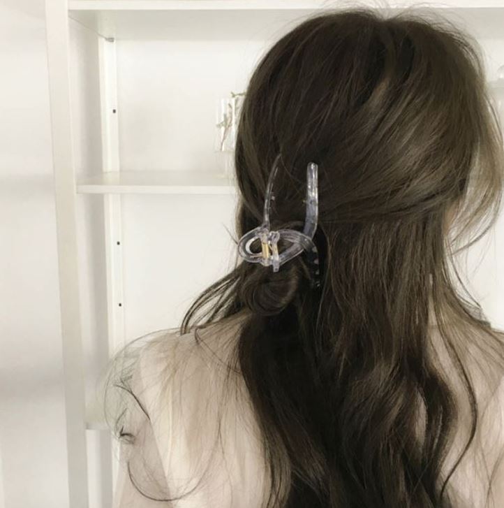 기본 꼬임 올림머리 집게핀 / 반묶음 헤어 머리핀 유광 투명 호카이마 마블 호피 고급 : 쑤기네마켓