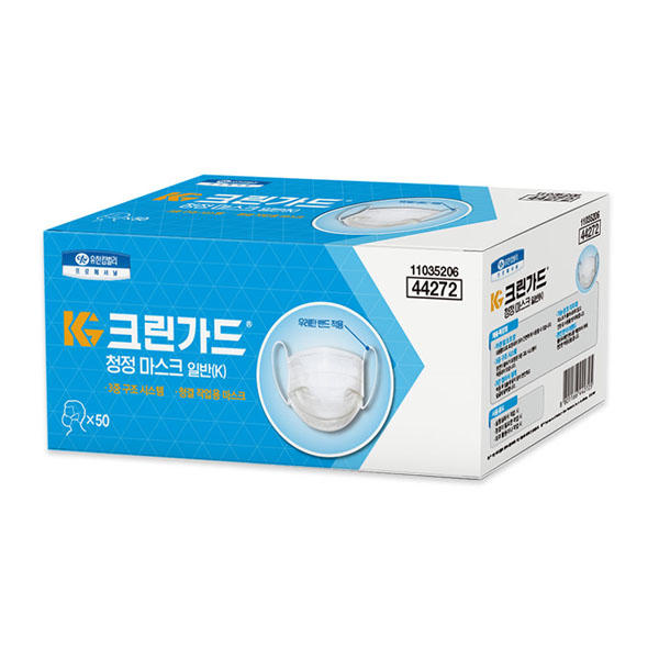 크린가드 청정 마스크 44272 50매 대형/국내산 일회용마스크 : 경인장갑