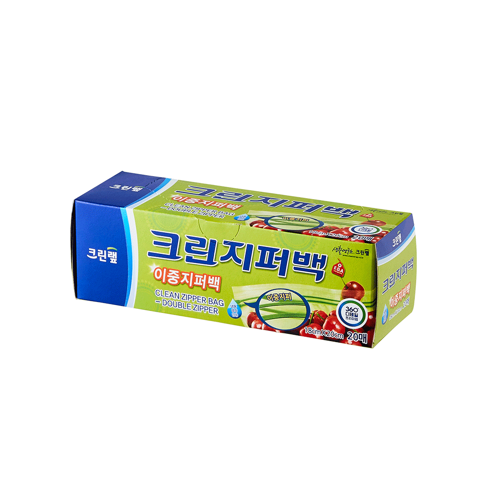 크린랩 지퍼백 비닐팩 크린 지퍼팩 이중 미니 소형 15x10cm 20매 : 탑 플레이스