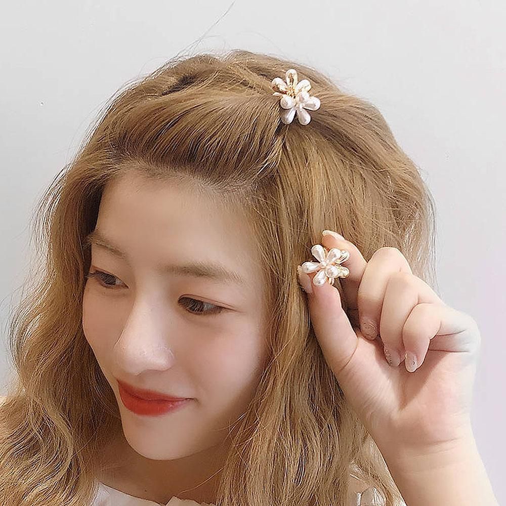꽃진주 미니집게핀 진주집게핀 진주머리핀 포인트핀 : 월드잡화점