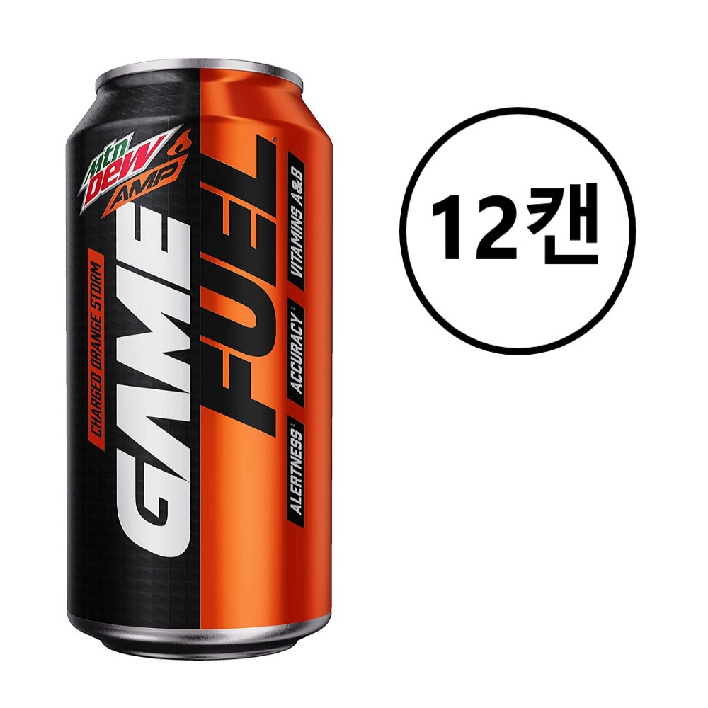 마운틴듀 게임 퓨얼 오렌지스톰 453g 12캔 Mountain Dew Game Fuel Charged Orange Storm : 다옴DAOM