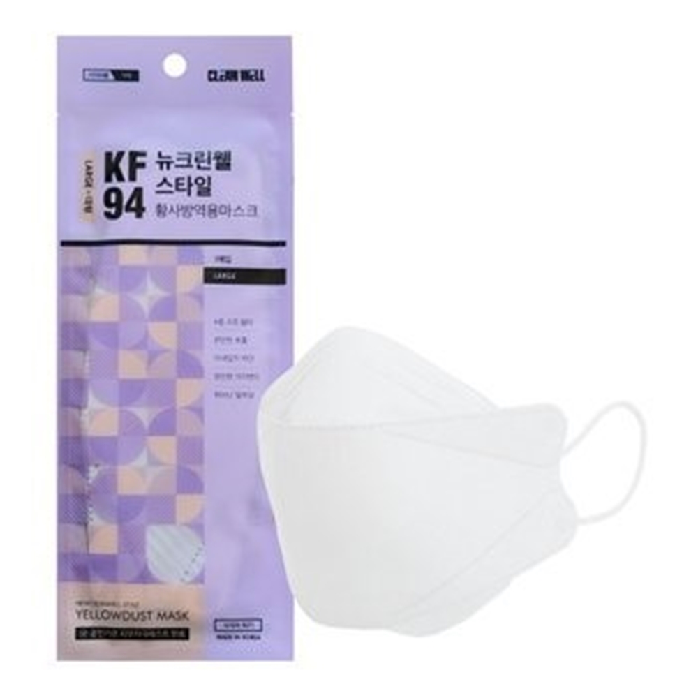 크린웰 뉴크린웰 국산 KF94 미세먼지 황사 마스크 낱개 대형 식약처허가 : 차우의료기
