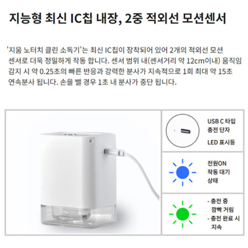지움 노터치 클린소독기 자동분사기 : 씨케이미디어