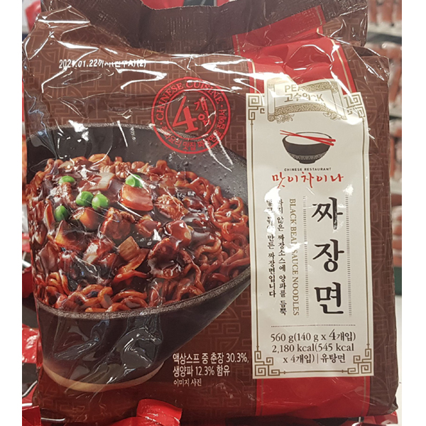 PEACOCK 피코크 맛이차이나 짜장면 560g (140g X 4개입) ,짜장라면 : jini market