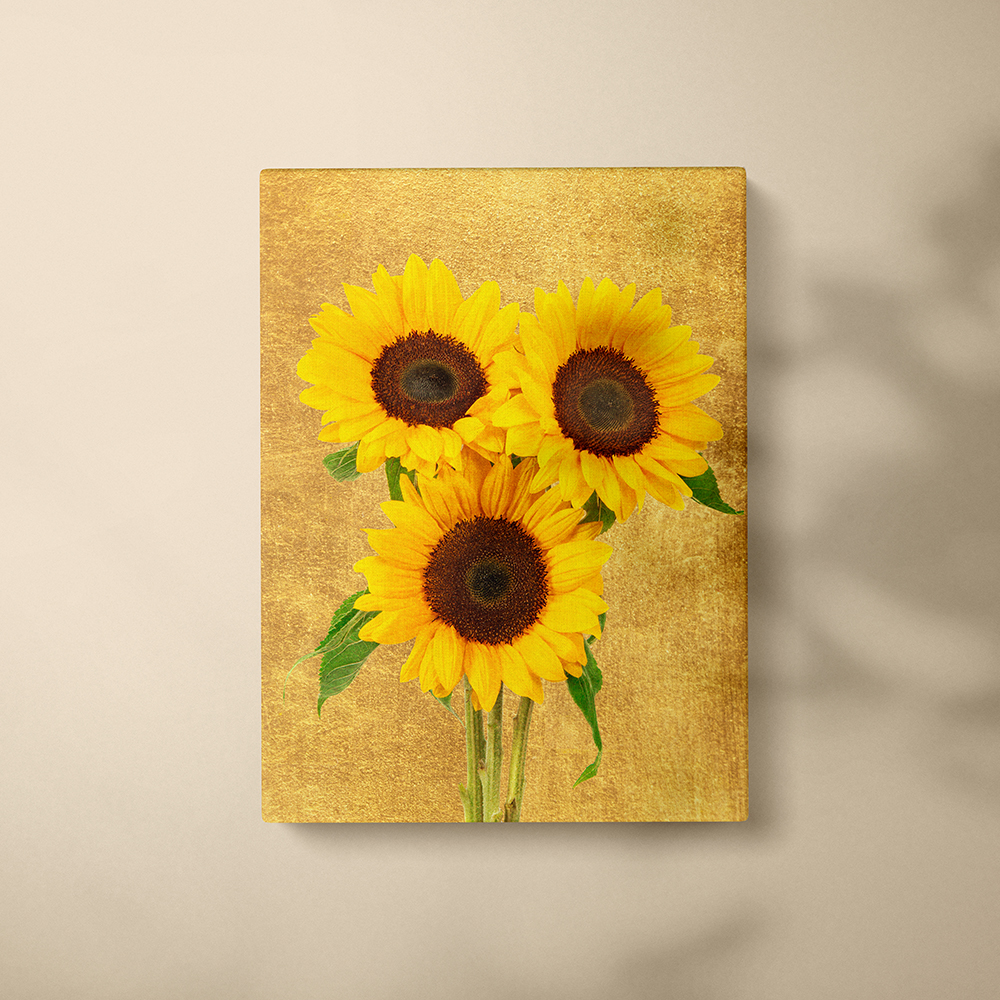 황금 해바라기 액자 돈들어오는 풍수인테리어 부자되는그림 소형1호(25x25cm) : 사각사각해