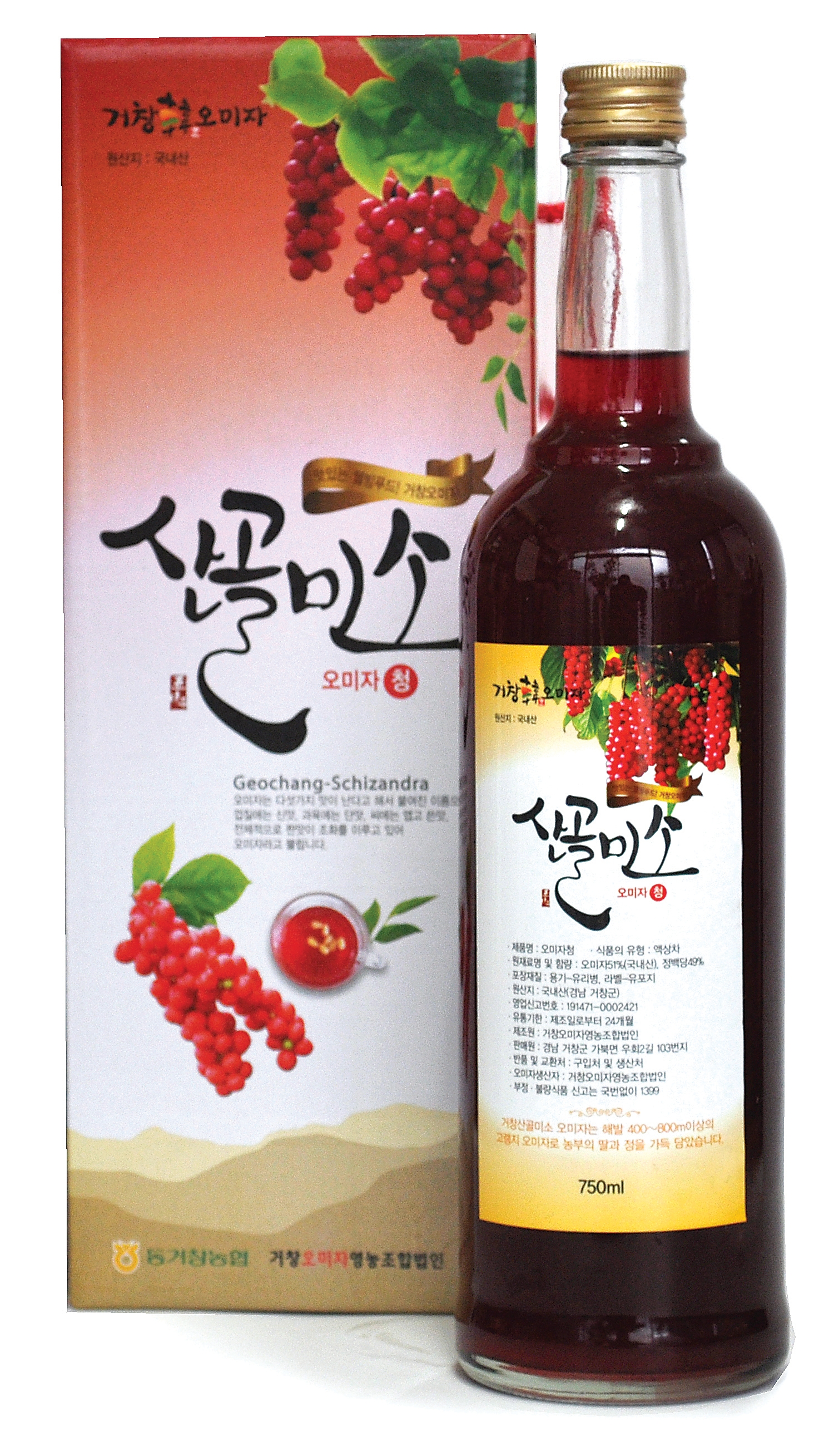 산골미소 오미자청 750mL /1P 거창오미자영농조합 : 거창오미자영농조합법인