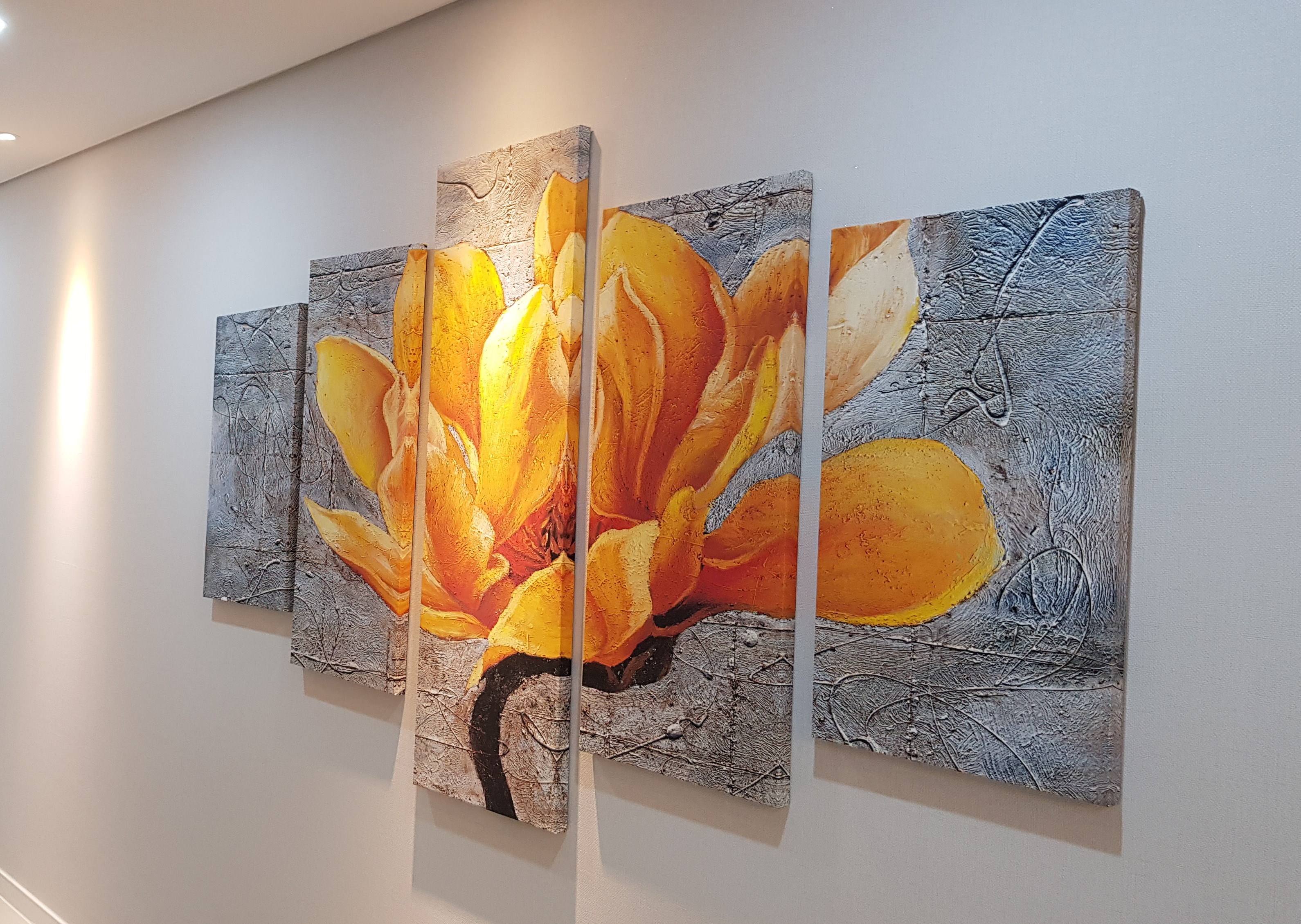 거실그림 액자 벽 인테리어 금나무 사무실 분할 행운을 부르는 금 꽃 나무(5세트 특대형) : 한결같이