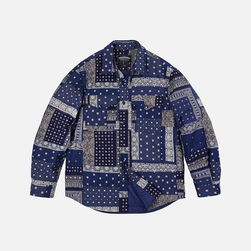 FrizmWORKS 프리즘웍스 Bandana padding shirt jacket _ blue : 현리테일