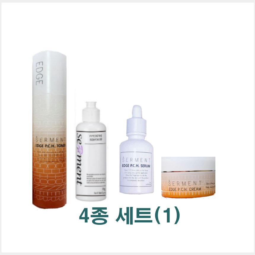 세르망 엣지 피씨에이치 4종세트(1) 기초화장품 스킨케어 워시파우더, 펩타이드 토너, 프리미엄세럼, 펩타이드크림 : 세르망 화장품