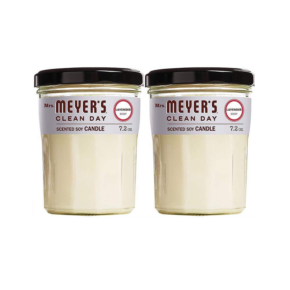Mrs. Meyers Clean Day Scented Soy Candle Large Glass Lavender 7.2oz 2PK 미세스 마이어 소이캔들 라벤더 204g 2개 : 미시까리