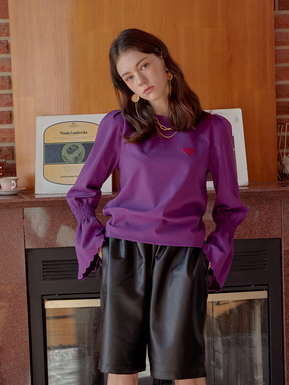 쥴리앤칼라 20FW Juliy Love 스웻셔츠 퍼플 : 쥴리앤칼라