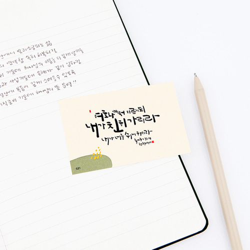 청현재이 캘리그라피 말씀카드4 풍성한은혜 평안한안식 신년말씀 엽서 : 화평플러스몰