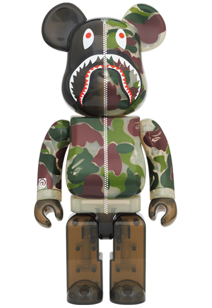 베어브릭 베이프 클리어 ABC 카모 샤크 그린 100％ & 400％ BE@RBRICK CLEAR ABC CAMO SHARK Green 100％ & 400％ : 피규어뮤지엄W
