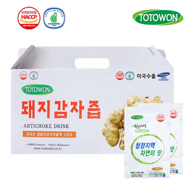 강원식품 돼지감자즙 100mL 60포 : 강원식품