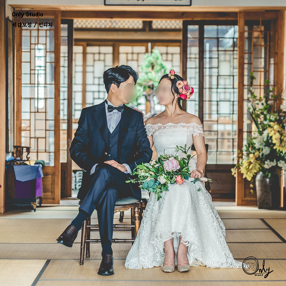 스튜디오 셀프 웨딩사진 색감 정밀 보정 포토샵 (당일 특급 수정 가능/업무시간 외 가능) : 온니상점