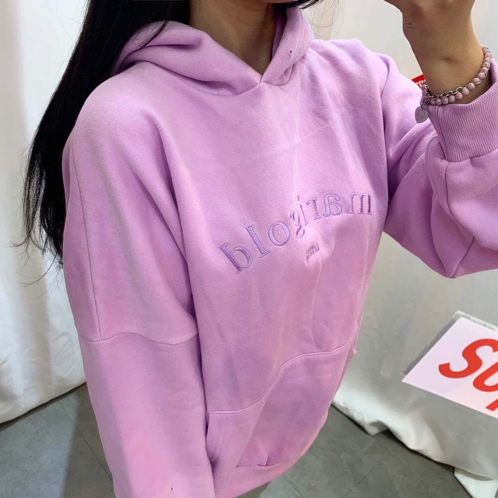 무배/5칼라 메리고 자수 오버핏 남여공용 포근 양기모 후드 : 헬로레이디킨