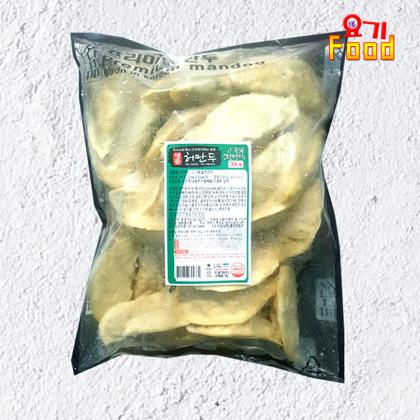 [요기푸드] 새싹원식품 허만두 고기왕철판만두 3kg : 요기푸드