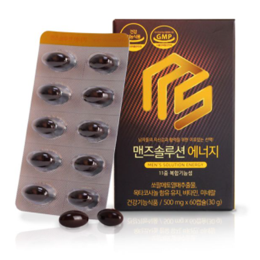 맨즈솔루션 에너지 남자 정 에 력 좋은음식 60개입(약2개월분) : apAcka