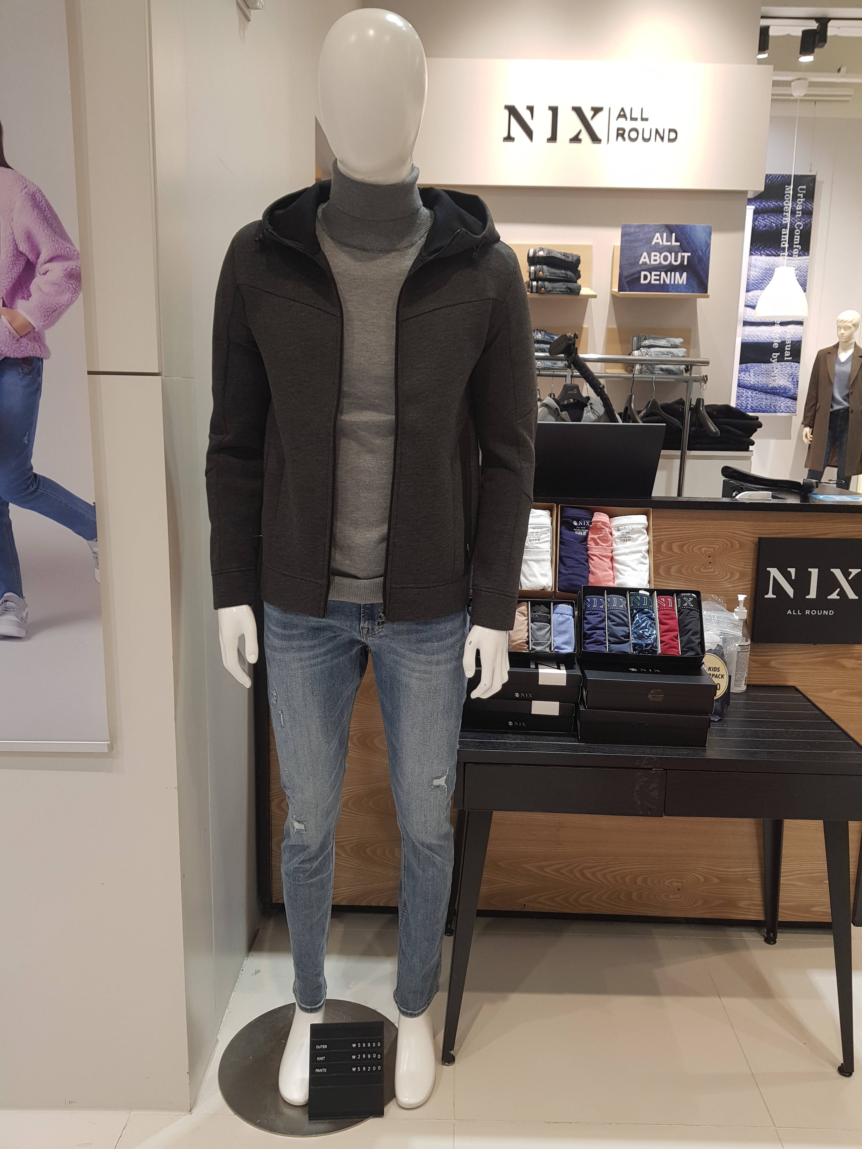 닉스 라미네이팅 웰딩포인트 숏 후드점퍼 FNNFCUJ101P : 롯데 동부산 닉스올라운드