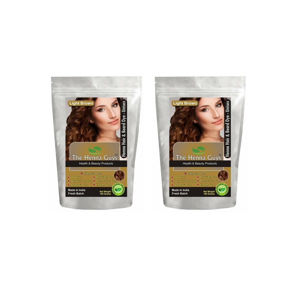The Henna Guys 천연 헤나 염색약 라이트 브라운 100g 2팩 Light Brown Henna Hair Color Dye : 마마슈퍼