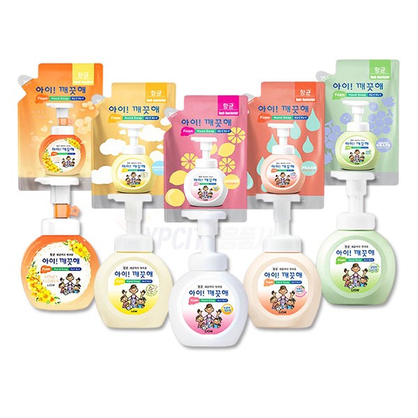 아이깨끗해 핸드워시 250ml + 200ml리필 손세정제 거품형 비누 : 용품시티 청소용품도매전문몰