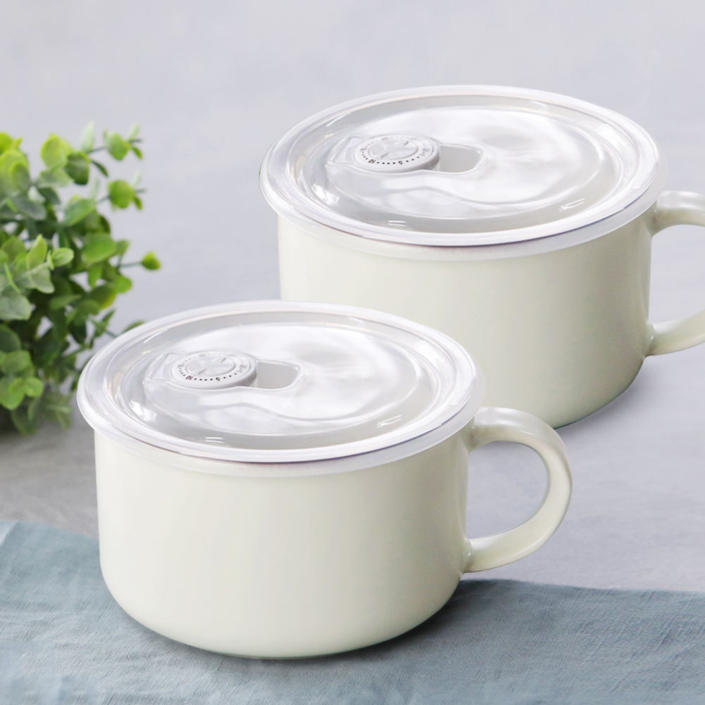 1250도 파스텔 밀폐 뚜껑 라면기 2P 세트 / 전자렌지 시리얼볼 국수 신혼그릇 일상일삼 : 리빙캐슬