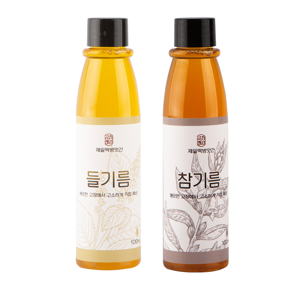 들기름 국산 저온압착 생들기름 100ml : 제일떡방앗간