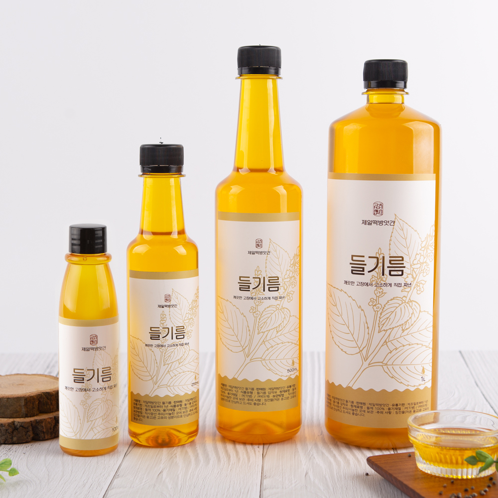 들기름 국산 저온압착 생들기름 500ml : 제일떡방앗간