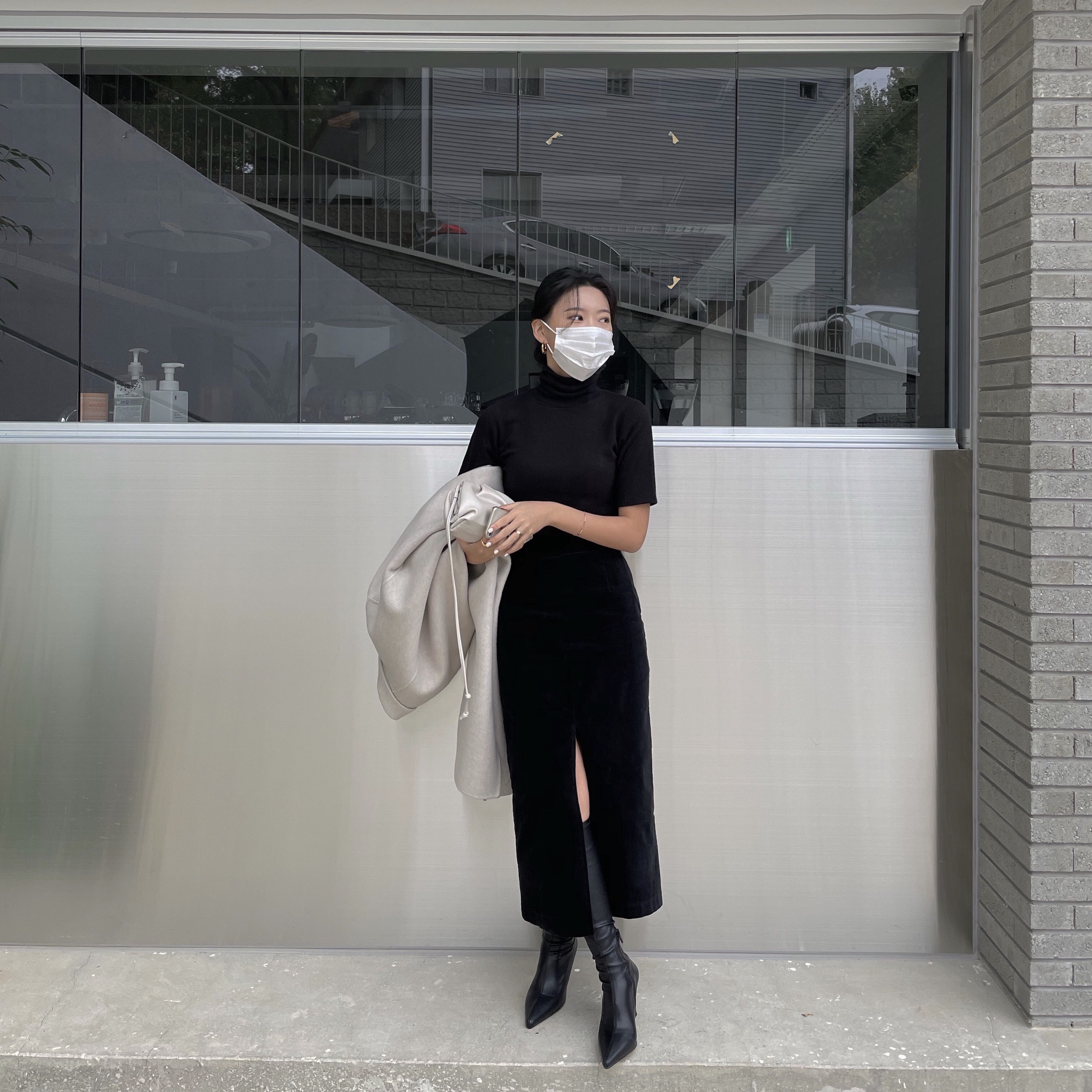 H line suede slit SK H라인 스웨이드 슬릿 롱 스커트 : 드브니르 Devenir