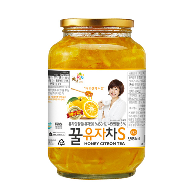 꽃샘 꿀유자차S 청 2kg : 카페 아울렛