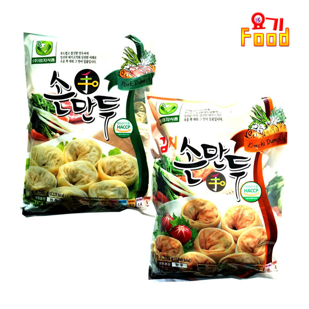 [요기푸드] 엄지식품 김치손만두 1.2kg+고기 손만두 1.2 kg : 요기푸드