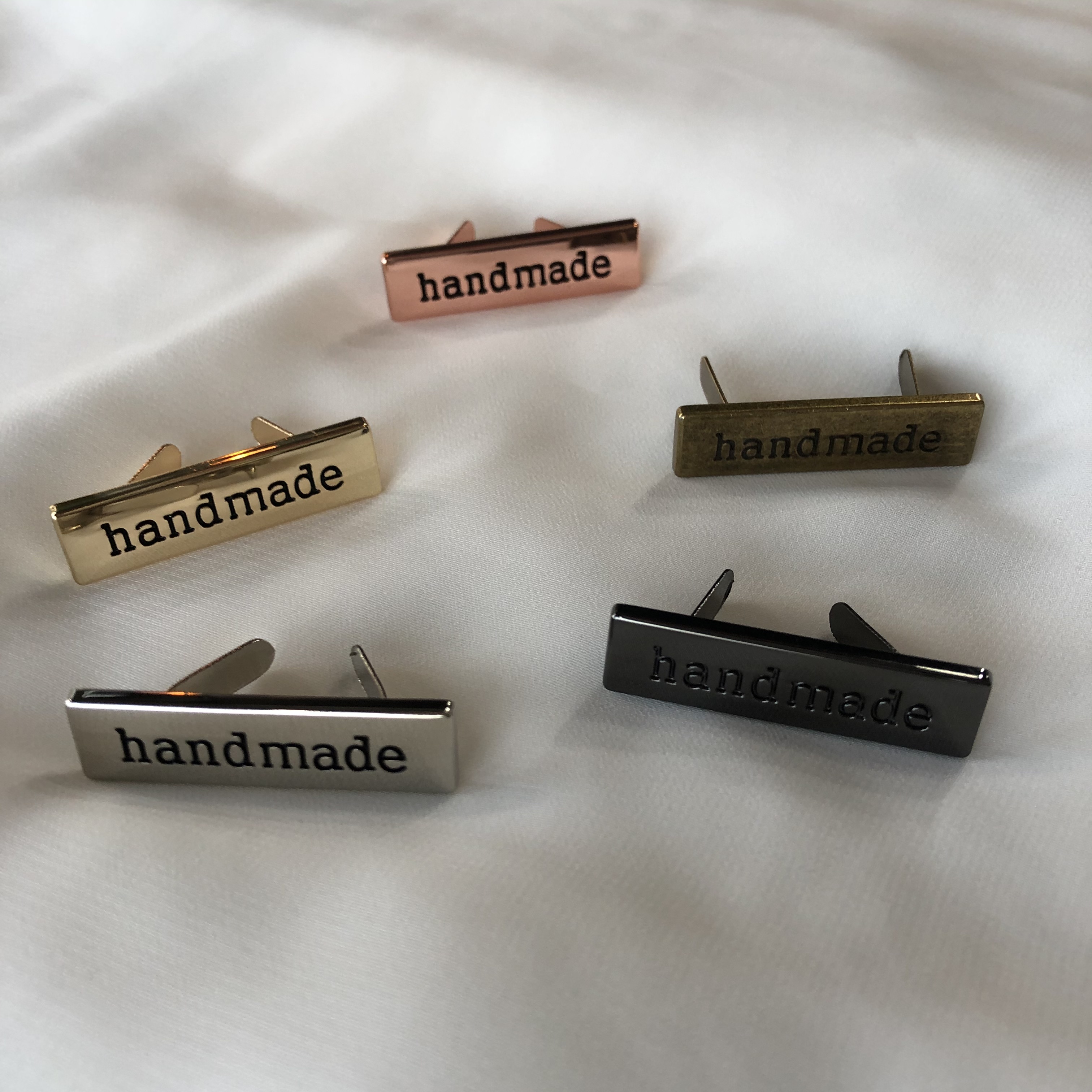 3.5cm 핸드메이드 금속 라벨 / 5color, 필기체 / handmade label : 아이엠니터