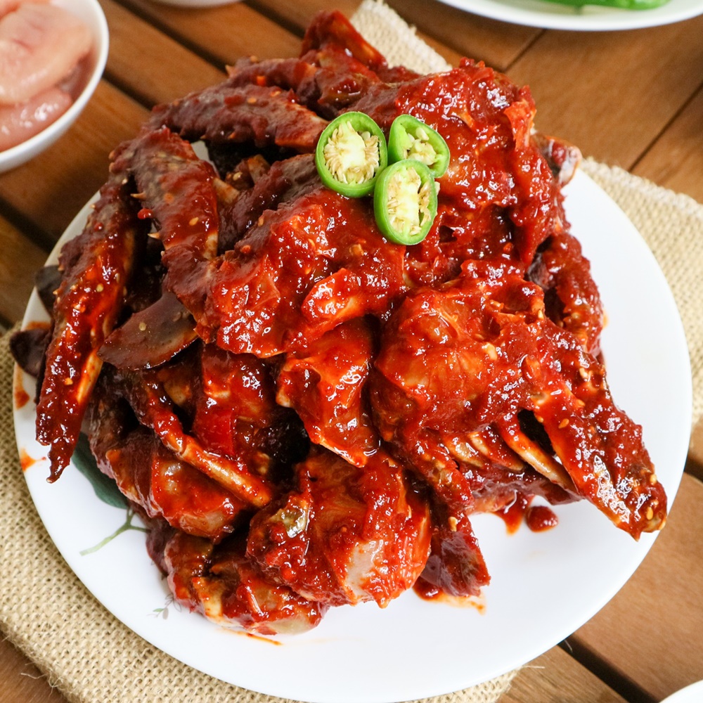 국내산 연평도 양념 게장 1.3키로 여수 하정식품 젖갈 택배 꽃게 무침 10쪽 전후 : 하정식품 -여수-