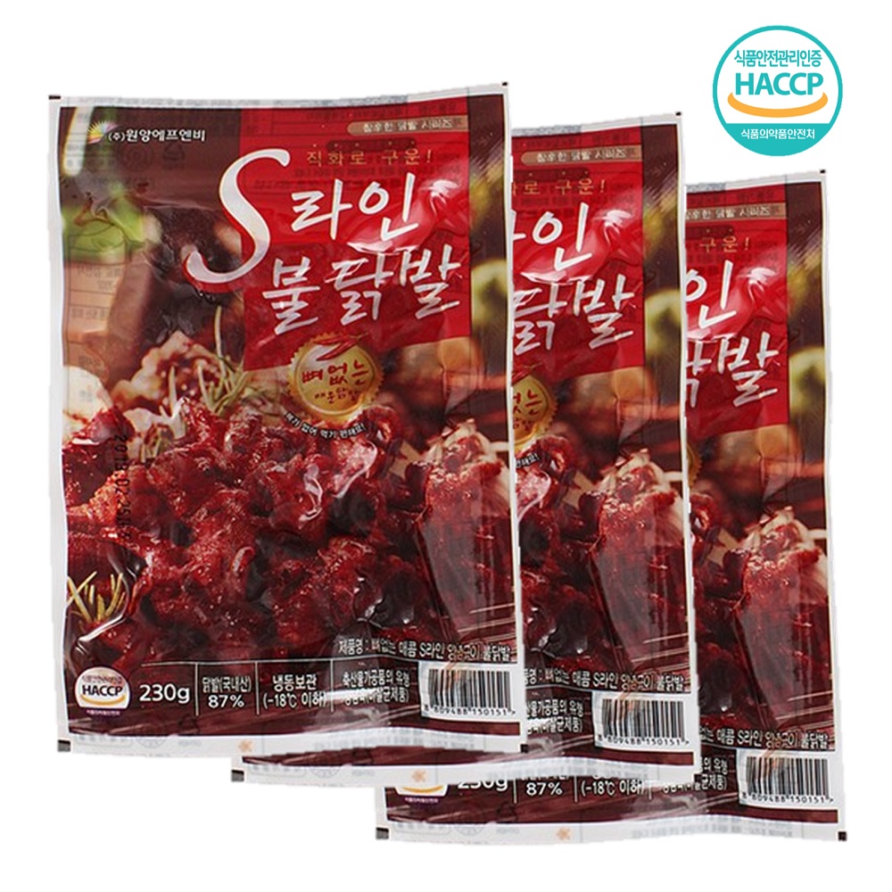 (무료배송) 원앙닭발 S라인 불닭발(무뼈) 230g X 3팩 : 주식회사리드업