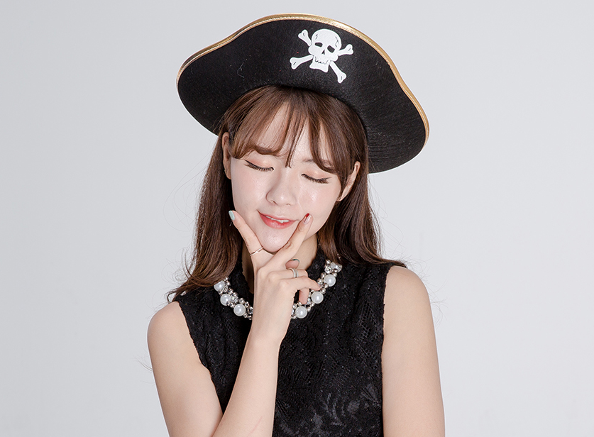 해적모자댄디(대) 두건 케리비안 공연 연극 파티의상 코스프레용품 유령선장 : 더수려