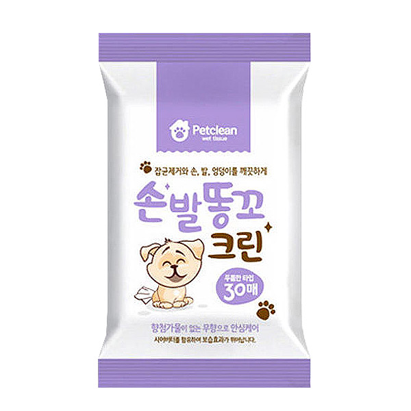 펫크린 펫전용 물티슈 눈물자국티슈 30매 : 펫포유