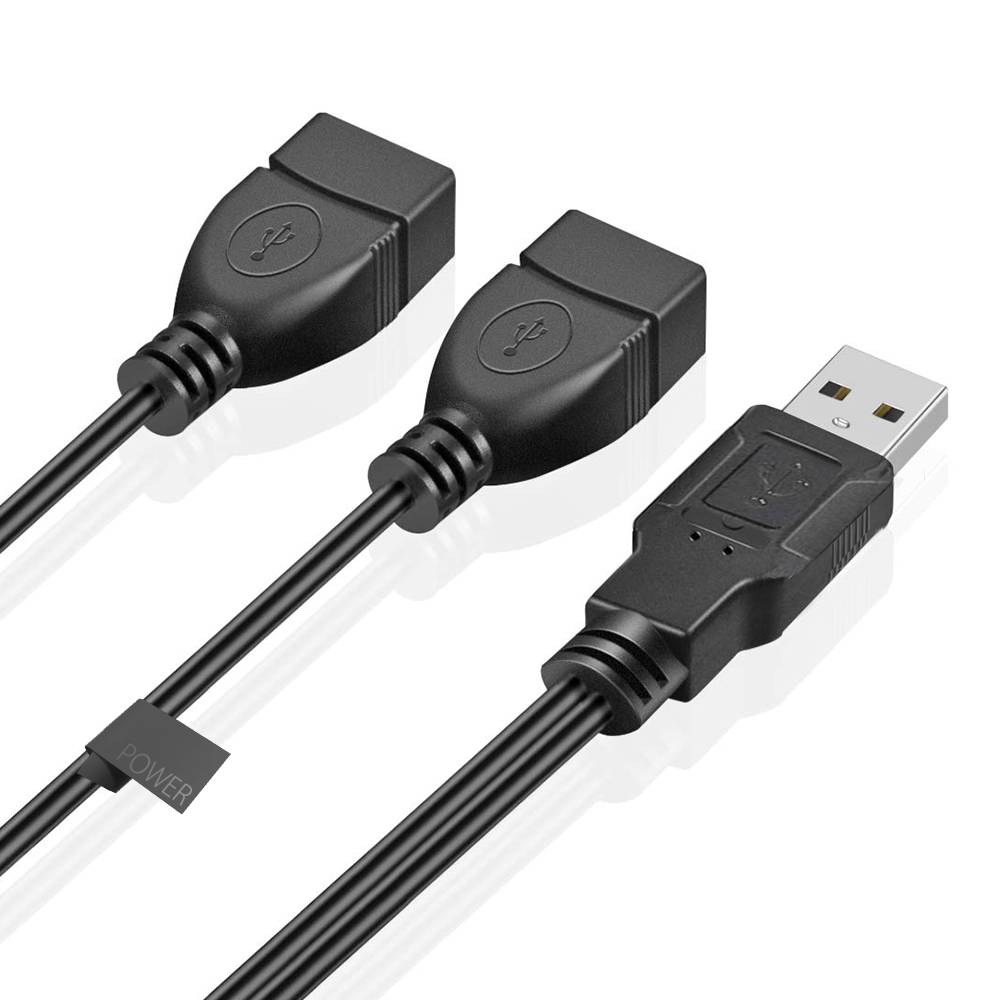 USB 연장 Y형 케이블 USB 2.0 보조전원 외장하드 연결선 0.3m MBF-UF203YP : 디옵텍