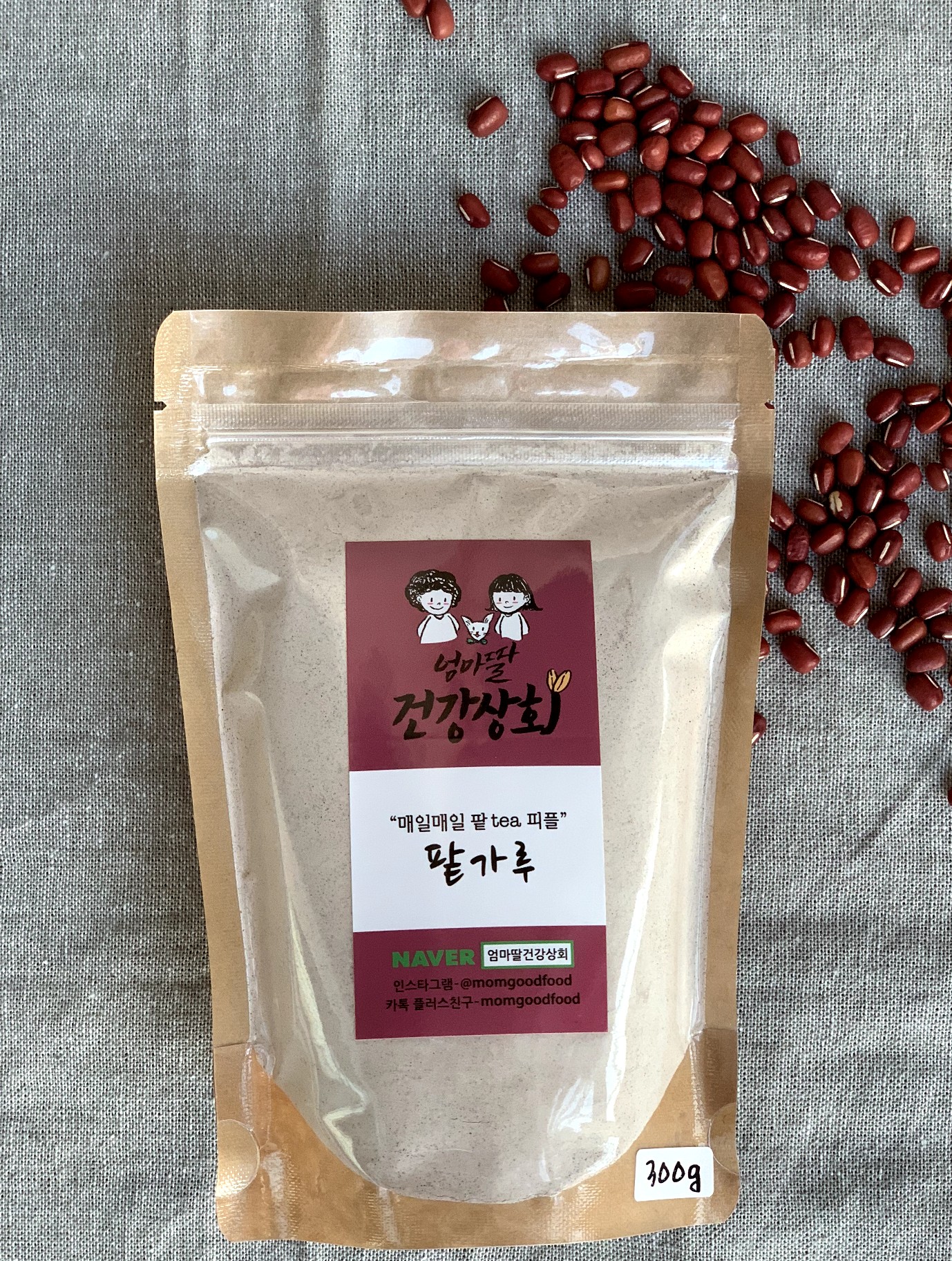 국산 쪄서볶은 팥가루 팥물 팥죽 300g 비건 채식 다이어트쉐이크 : 엄마딸건강상회