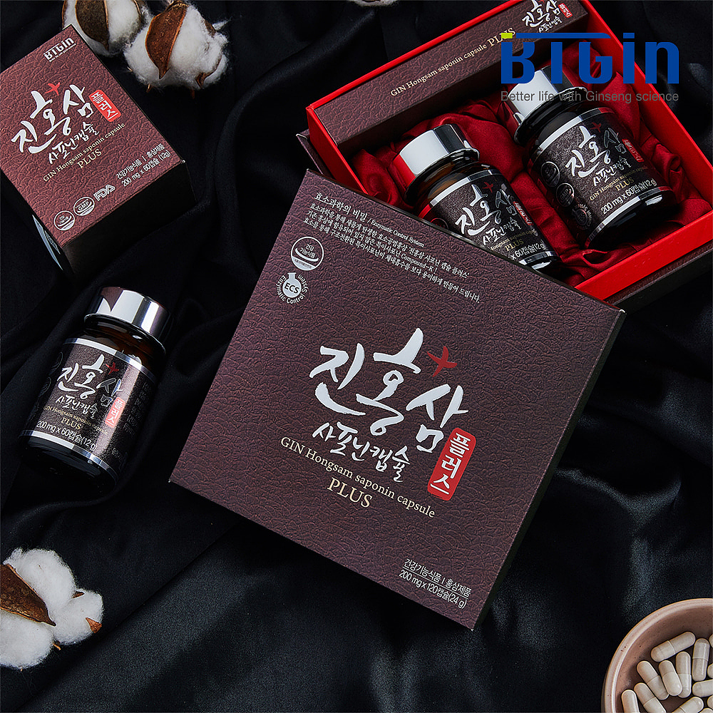 비티진 진홍삼 사포닌캡슐 플러스 200mgx60캡슐(2병) : 훈훈한삼촌