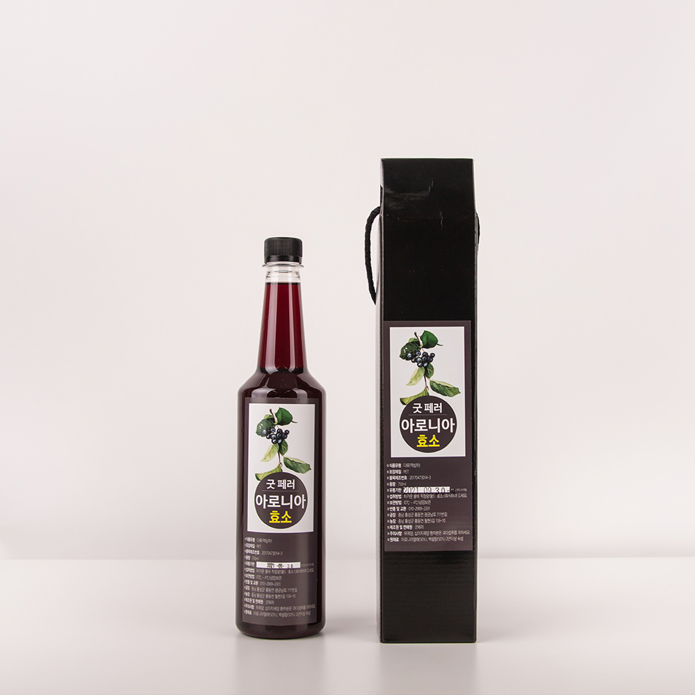 홍성큐팜 [굿페러] 아로니아 효소 750ml / 충남 홍성 친환경 아로니아 : 굿페러