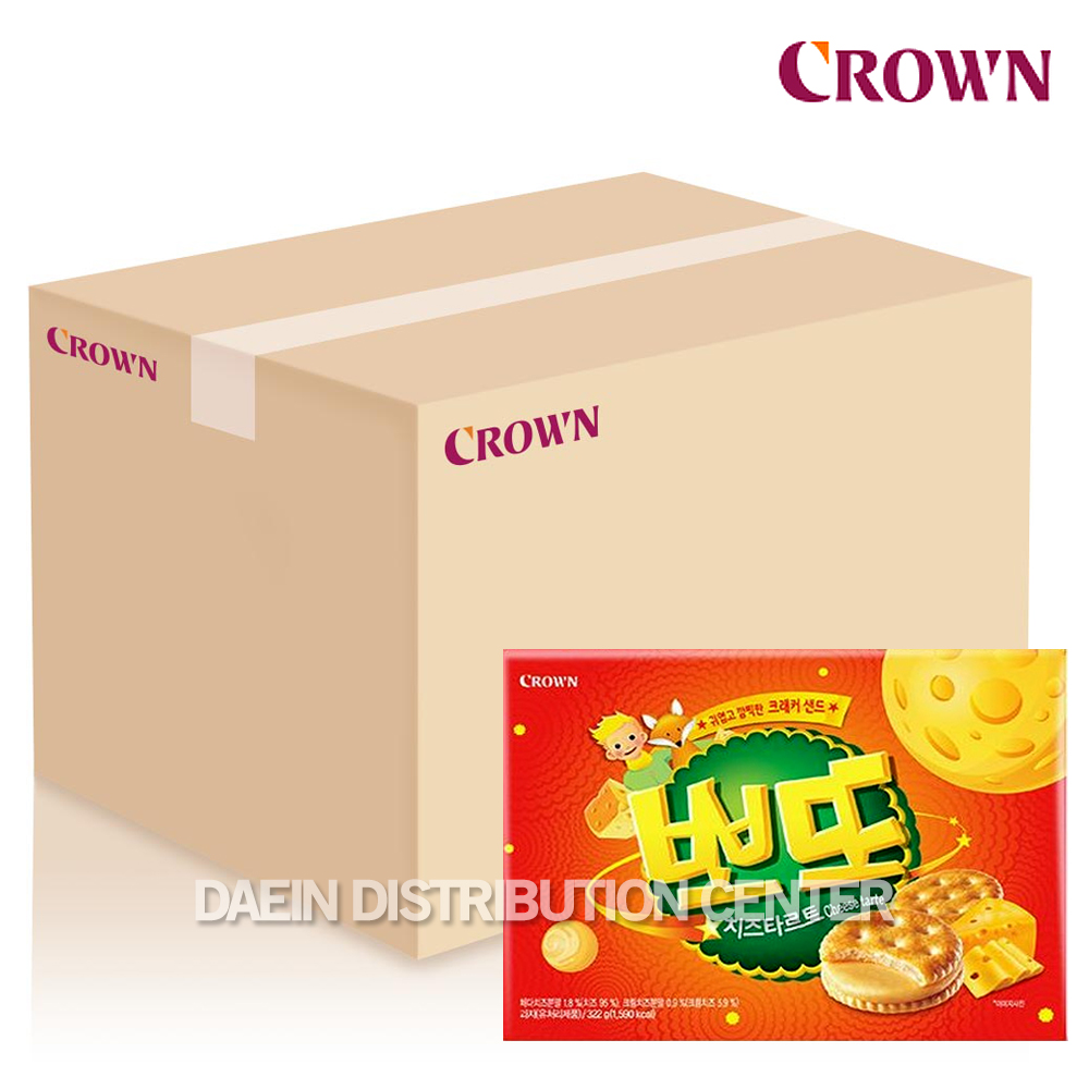 크라운 뽀또 치즈타르트 322gX10개(1box) 과자  : 대인물류