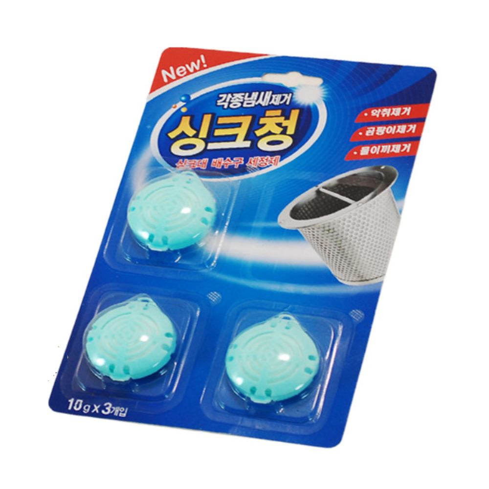 싱크대 배수구 세척제 싱크청/3개입/씽크세척제 : 정성드림마트