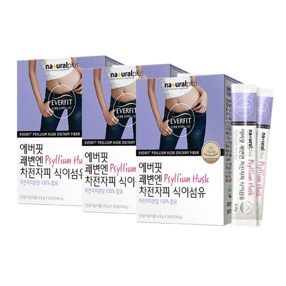 에버핏 차전자피 식이섬유 효능 쾌변 먹는법 차전차피 3박스 : 생활건강플러스