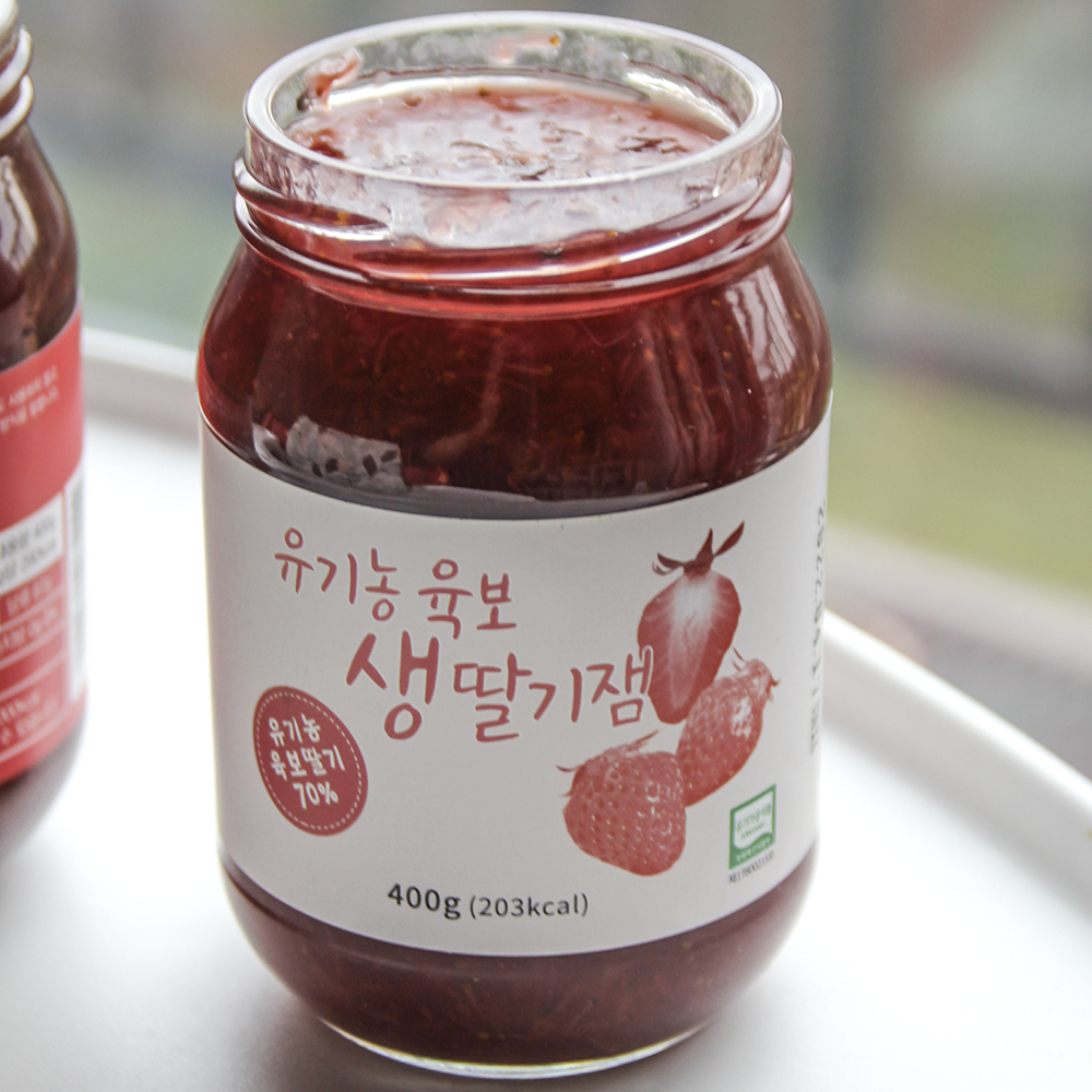향깊은 육보 딸기로 만든 유기농 딸기잼 400g 생딸기 70프로 60프로 생명생태농장 : 둘러앉은밥상