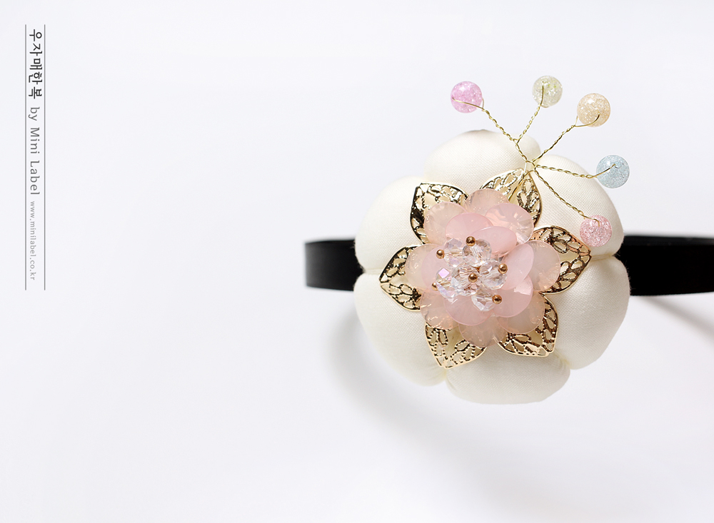 꽃장식 호박머리띠 : 우자매한복