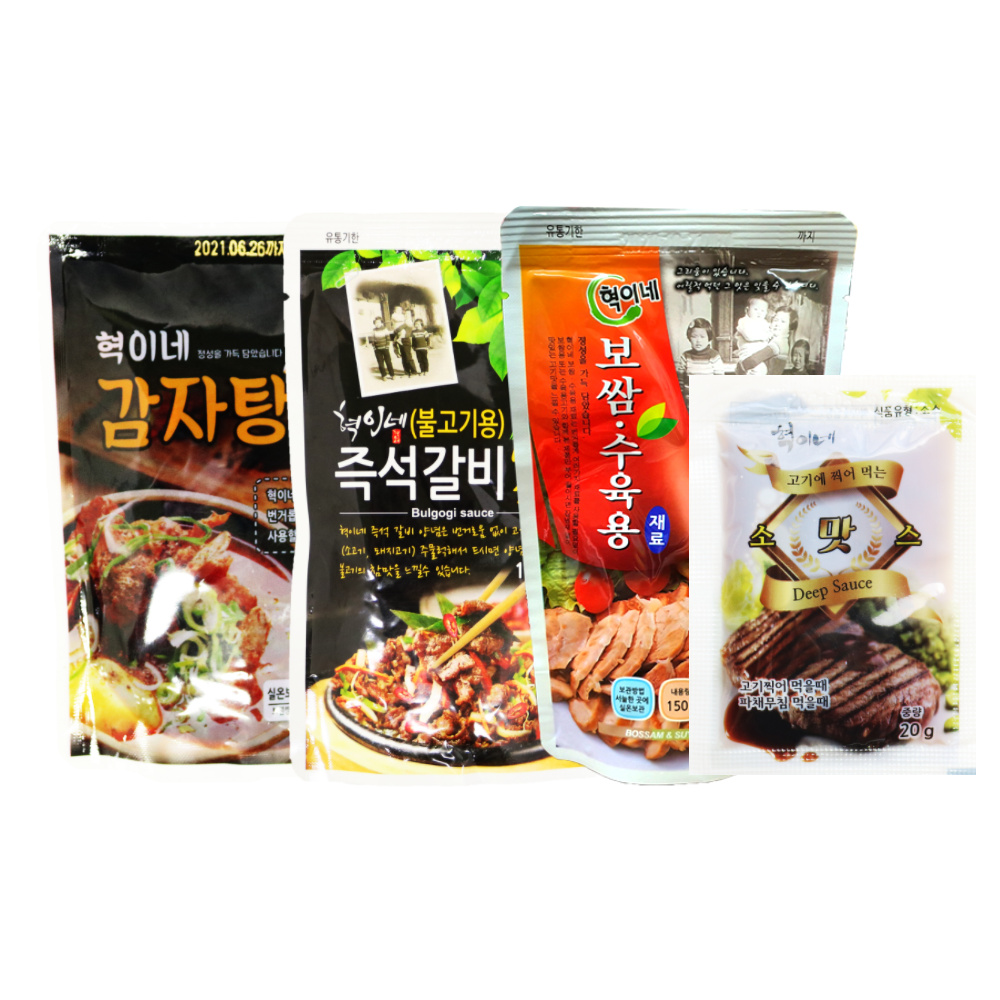 (무료배송) 혁이네 소스 패키지 보쌈4+갈비4+감자탕2+맛소스10 : MARKET SENSE
