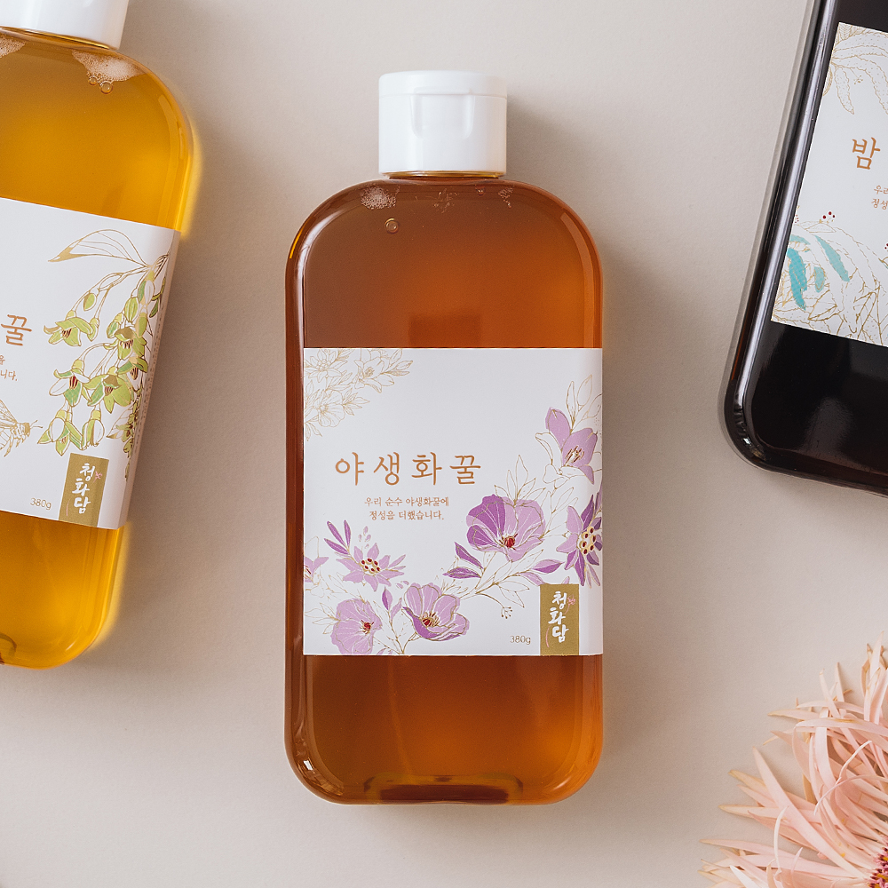 국산 천연 벌꿀 튜브 5종 자연 꿀 선물 답례품 380g : 청화담