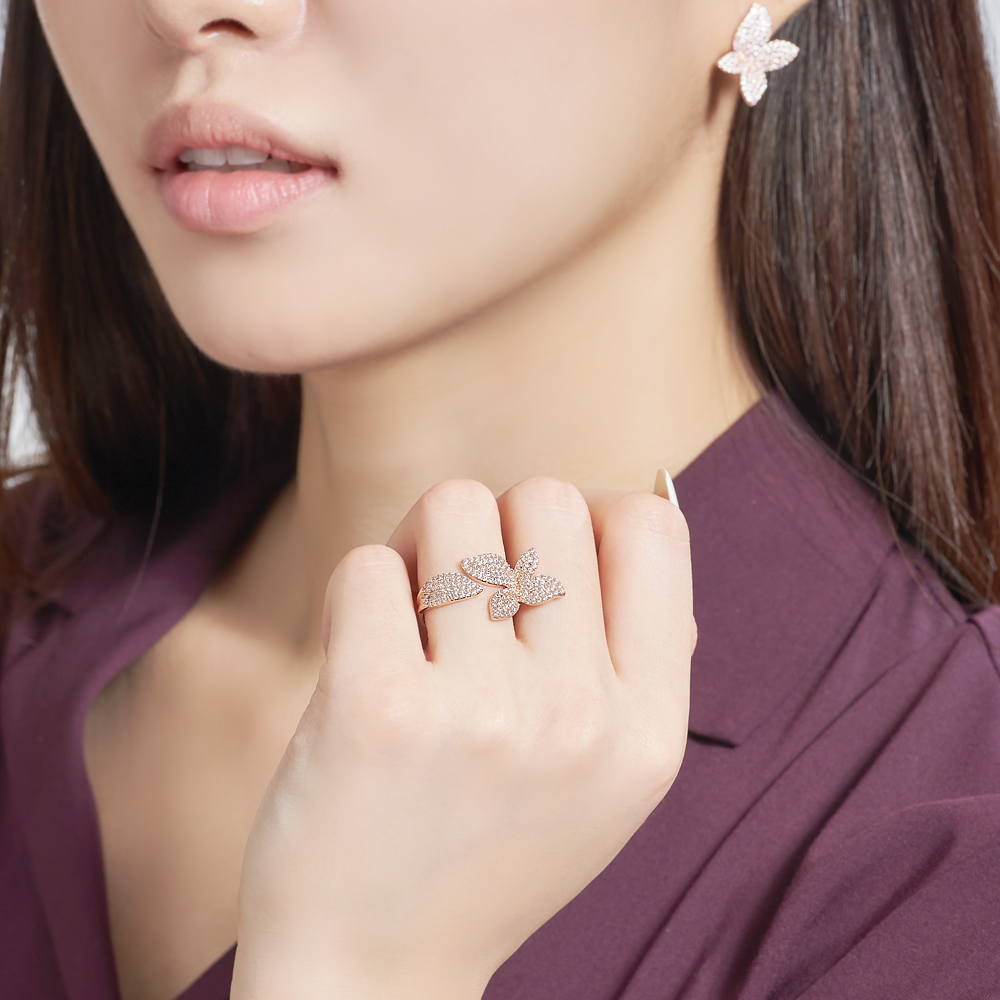 미엔느 플라워 큐빅 프리 반지와 귀걸이 세트 : 미엔느쥬얼리
