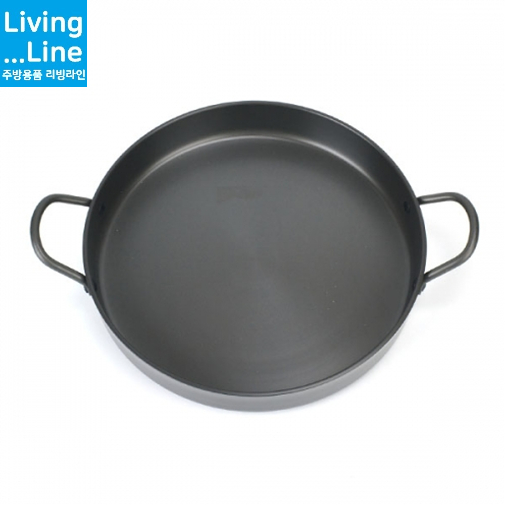음식점 경질 닭갈비팬 원형 볶음팬 철판 요리 순대 곱창 쭈꾸미볶음 불판 구이판 : 리빙라인